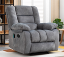 Ebello 40" Wide Adult Contemporary Solid Color Velvet Manual Recliner Chair with Heating&Massage for Living Room,Gray
