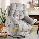 Ebello 40.5" Wide Adult Microfiber Solid Color Living Room Bedroom Heated Massaging Lift Chair Recliner with Cup Holder and USB,Light Gray