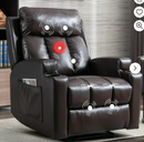Bonzy Home Massage Recliner Theater Seating PU Leather Reclining Chair with 2 Cup Holders for Living Room Brown