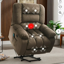 Bonzy Home Power Lift Recliner Chair With Heat Massage - Ergonomic Chair For Elderly，Brown