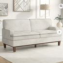 Bonzy Home Fabric Tufted Upholstered Sofa, Living Room Modern 3-Seater Sofa for All Ages,Milk