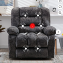 Bonzy Home Design Overstuffed Massage Recliner Chairs with Heat and Vibration, Soft Fabric Single Manual Reclining Chair for Living Room Bedroom,Gray