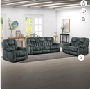 Bonzy Home 3 Pieces Recliner Sofa Furniture Set, Manual Recliner with Massage and Heat, Loveseat Recliner Chair and 3 Seat Reclining Couch Set for Living Room, Olive-green(Recliner+Loveseat+Sofa)