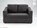 Ebello 2-Seater Loveseat Sofa, Thick Cushion Soft Fabric Upholstered Compact Couch for Living Room, Apartment, Office with 2 Colors Available (Dark Gray)