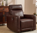 EBLLEO Power Recliner, Faux Leather Reclining Chair with USB Ports for Living Room Home Theater (Dark Brown)