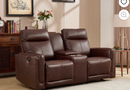 EBLLEO Power Recliner Sofa Set, Faux Leather Reclining Chair, Loveseat with Cup Holders and USB Ports for Living Room Home Theater (Dark Brown)