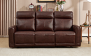 EBLLEO Power Recliner Sofa Set, Faux Leather Reclining Chair, and 3-Seater Couch with USB Ports for Living Room Home Theater (Light Brown)