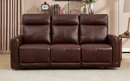 EBLLEO Power Recliner Sofa Set, Faux Leather Reclining Chair, and 3-Seater Couch with USB Ports for Living Room Home Theater (Light Brown)