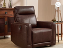 EBLLEO Power Recliner, Faux Leather Reclining Chair with USB Ports for Living Room Home Theater (Light Brown)