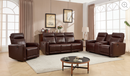 EBLLEO 6-Seater Power Recliner Sofa Set, Faux Leather Reclining Chair, 3-Seater Couch and Loveseat with Cup Holders and USB Ports for Living Room Home Theater (Light Brown)