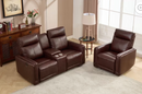EBLLEO 1+2 Seater Power Recliner Sofa Set, Faux Leather Reclining Chair, Loveseat with Cup Holders and USB Ports for Living Room Home Theater (Dark Brown)