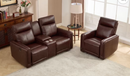 EBLLEO 1+2 Seater Power Recliner Sofa Set, Faux Leather Reclining Chair, Loveseat with Cup Holders and USB Ports for Living Room Home Theater (Light Brown)