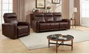 EBLLEO 1+3 Seater Power Recliner Sofa Set, Faux Leather Reclining Chair, and 3-Seater Couch and USB Ports for Living Room Home Theater (Light Brown)