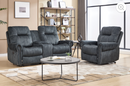Ebello 3-Seater Recliner Sofa Set, Power Recliner Chair and Manual Loveseat with Center Console, Hidden Storage & Cup Holders for Living Room, Greenish Gray