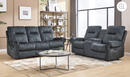 Ebello 5-Seater Manual Recliner Sofa Set, 2-Seater Loveseat and 3-Seater Sofa with Hidden Storage & Cup Holders for Living Room, Greenish Gray