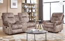 Ebello 3-Seater Recliner Sofa Set, Power Recliner Chair and Manual Loveseat with Center Console, Hidden Storage & Cup Holders for Living Room, Light Brown