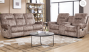 Ebello 5-Seater Manual Recliner Sofa Set, 2-Seater Loveseat and 3-Seater Sofa with Hidden Storage & Cup Holders for Living Room, Light Brown