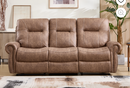 Ebello 3-Seater Recliner Sofa Set, Power Recliner Chair and Manual Loveseat with Center Console, Hidden Storage & Cup Holders for Living Room, Dark Brown