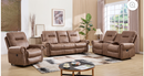 Ebello 6-Seater Recliner Sofa Set, Power Massage Recliner Chair, Manual Loveseat and 3-Seater Sofa with Hidden Storage & Cup Holders for Living Room, Dark Brown