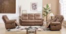Ebello 5-Seater Manual Recliner Sofa Set, 2-Seater Loveseat and 3-Seater Sofa with Hidden Storage & Cup Holders for Living Room, Dark Brown
