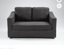 Ebello 2-Seater Loveseat Sofa, Thick Cushion Soft Fabric Upholstered Compact Couch for Living Room, Apartment, Office with 2 Colors Available (Dark Gray)
