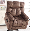 Ebello 40.5" Wide Extra Large Microfiber Electric Heated Massage Lift Recliner Living Room Chair with Cup Holder & USB, Brown