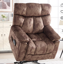 Ebello 40.5" Wide Extra Large Microfiber Electric Heated Massage Lift Recliner Living Room Chair with Cup Holder & USB, Brown(Set of 2)