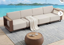Ebello Outdoor Sofas & Sectionals - 4 Seater Wicker Patio Sofa Extra Spacious Seating with Thick Cushions Sturdy Frame Brown & Beige - 4S-17