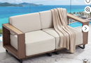 Ebello Outdoor Sofas & Sectionals - 2 Seater Wicker Patio Sofa Loveseat with Thick Cushions Wide Armrests Brown & Beige - LS-08