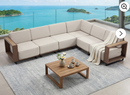 Ebello Outdoor Sofas & Sectionals - 6 Seater L-Shaped Wicker Patio Sectional Spacious Corner Gathering Seating Brown & Beige - CS-20