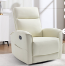 Ebello Manual Swivel Faux Leather Rocker Recliner, Nursery Glider Chair with Padded Armrests & Backrest for Apartment, Living Room and Bedroom, White