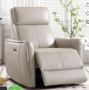 Ebello Power PU Leather Swivel Rocker Recliner, Electric Swivel Glider Chair with USB & Type-C Ports for Nursery, Living Room, Gray