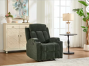 Ebello Manual Recliner Chair, Modern Overstuffed Soft Fabric Recliner with Cup Holder for Living Room & Home Theater, Dark Green