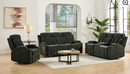 Ebello Manual Recliner Sofa Set, Fabric Recliner, Loveseat Recliner Chair and 3 Seat Reclining Couch Set with Cup Holder for Living Room, Dark Green