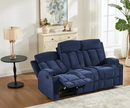 Ebello Manual Reclining Sofa, Extra Wide Modern Overstuffed 3 Seat Fabric Recliner Sofa Chair with Cup Holder for Living Room, Blue