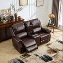 Ebello Manual Recliner Chair, Classic and Traditional PU Leather Recliner Chair with Cup Holder, Storage, USB Port, Overstuffed Arms and Back, Single Sofa for Living Room, Dark Brown