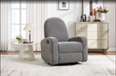 Ebello 360° Swivel Rocker Recliner, Modern Soft Fabric Upholstered Recliner Chair with Overstuff Cushion, Adjustable Footrest and Backrest for Nursery Living Room, Gray