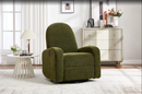 Ebello 360° Swivel Rocker Recliner, Modern Soft Fabric Upholstered Recliner Chair with Overstuff Cushion, Adjustable Footrest and Backrest for Nursery Living Room, Green