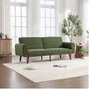 Ebello 64.96'' Loveseat Sofa, Comfy Short Plush Loveseat Couch with Overstuff Cushion, Solid Wood Frame, Modern Wide Seat for Bedroom Living Room, Office Couch, Green