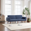 Ebello 64.96'' Loveseat Sofa, Comfy Short Plush Loveseat Couch with Overstuff Cushion, Solid Wood Frame, Modern Wide Seat for Bedroom Living Room, Office Couch, Blue