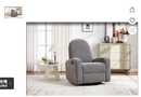 Ebello 360° Swivel Rocker Recliner, Modern Soft Fabric Upholstered Recliner Chair with Overstuff Cushion, Adjustable Footrest and Backrest for Nursery Living Room, Gray(Set of 2)