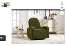 Ebello 360° Swivel Rocker Recliner, Modern Soft Fabric Upholstered Recliner Chair with Overstuff Cushion, Adjustable Footrest and Backrest for Nursery Living Room, Green(Set of 2)