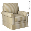 Ebello 30" Wide Bohemian Cotton Blend Vertical Brown Stripe Sloped Arm Swivel Accent Chairs for Adults, Brown