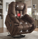 Ebello Large Power Lift Recliner Chair with Heat Massage, USB Ports - Ergonomic Recliner Chair for Elderly, Dark Brown