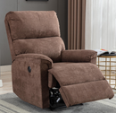 Bonzy Home Vintage Style Electric Recliner with USB Socket For Living Room and Bed Room, Brown