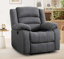 Ebello Power Recliner Chair, Oversized Soft Fabric Power Reclining Chair with Overstuffed Cushion and Backrest & USB Charge Port for Living Room, Gray