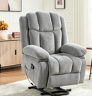Ebello Wide Extra Large Microfiber Chenille Electric Lift Recliner Chair with Heat, Massage, Overstuffed Armrest and Backrest for Living Room, Gray
