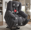 Ebello Large Power Lift Recliner Chair with Heat Massage, USB Ports - Ergonomic Recliner Chair for Elderly, Dark Gray