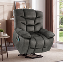 Ebello 43" Oversized Power Lift Recliner, Overstuffed Electric Lifting Reclining Chair with Massage & Heat, Side Pockets and USB Port for Living Room, Dark Gray