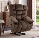 Ebello 43" Oversized Power Lift Recliner, Overstuffed Electric Lifting Reclining Chair with Massage & Heat, Side Pockets and USB Port for Living Room, Dark Brown